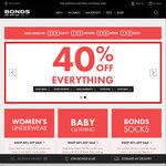 40% off Everything + Free Delivery @ Bonds