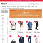 50% off Men's Clothing, Underwear, Socks & Sleepwear by Selected Brands @ Myer