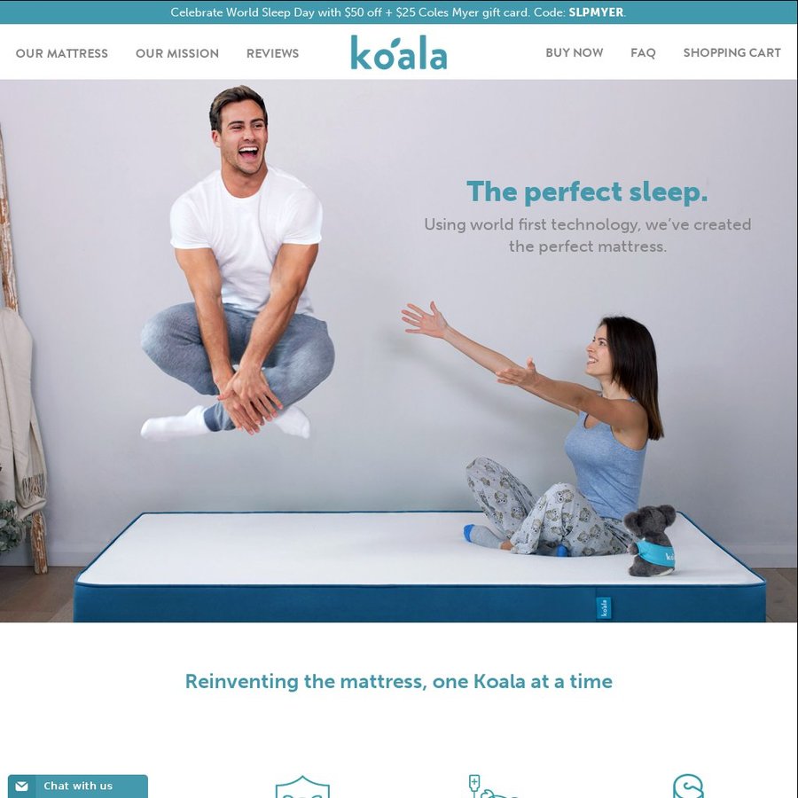 100 off Koala Mattress Purchase with Coupon (Single 550 Shipped