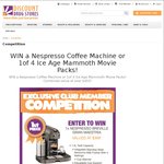 Win a Nespresso Coffee Machine Valued at $399 or 1of 4 Ice Age Mammoth Movie Packs Valued at $19.98ea from Discount Drug Stores