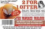 2 for 1 Short Stack @ Pancake Parlour [Melbourne All Locations]