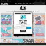 A-Z of Surprises - Today's Offer 40% off Socks + Free Shipping @ Bonds