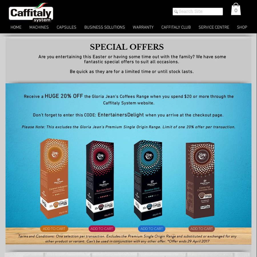2050 off on Selected Caffitaly Coffee Pods/Capsules