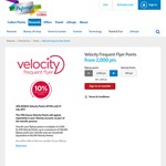 10% Bonus Velocity Points When You Transfer Your Flybuys Points to Velocity Points