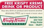 Free Krispy Kreme drink or product with purchase of another one