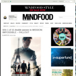 Win 1 of 15 DPs to Mission: Impossible - Fallout Worth $40 from MiNDFOOD