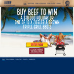 Win a $10,000 Flight Centre Gift Card or 1 of 10 Ziegler & Brown Triple Grill-on-Cart BBQs from ABG [Purchase Beef]