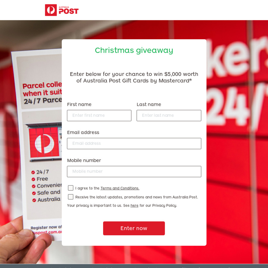 Australia post deals gift cards