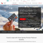 60,000 Qantas Points and $300 Flight Voucher with Qantas Premier Platinum Credit Card $299 Annual Fee