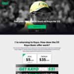 One Month of Kayo Sports Basic $5 @ Kayo Sports