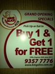Buy 1 Get 1 Free - King Slice Woodfired Gourmet Pizza, Potts Point, Syd