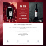 Win a Weber Smokey Cooker BBQ Worth $399 or 1 of 4 Cases of Cabernet Sauvignon from Angus The Bull