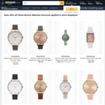 20% off Selected Olivia Burton Watches with Free Shipping @ Wotch Boutique - Amazon AU
