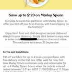 $30 off 4 Orders (with Free Shipping on The First Box) at Marley Spoon via Everyday Rewards