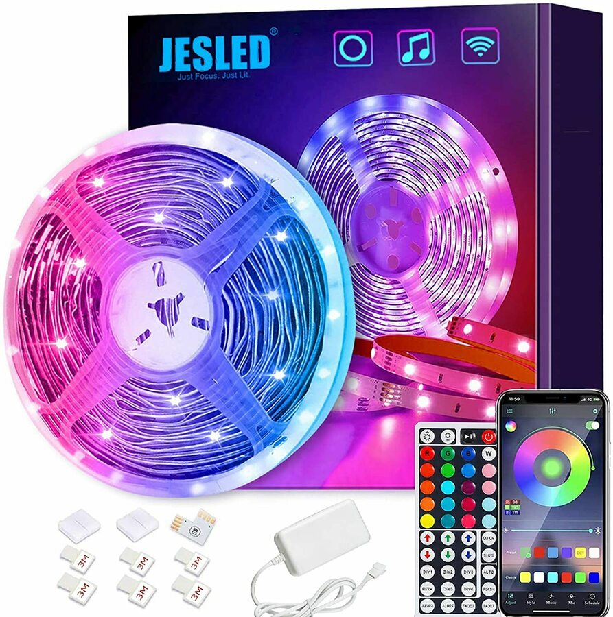 JESLED 5m Tuya Wi-Fi Smart LED Strip Light Remote & Alexa Control $19. ...