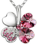 Four Leaf Clover Pendant NL Made with Swarovski Elements RRP $59 Now $15 Free Ship - 7 Colours