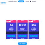 Lebara Prepaid Mobile: 30-Day 25GB $6 (Was $24.90), 180-Day 140GB $98 (Was $140)