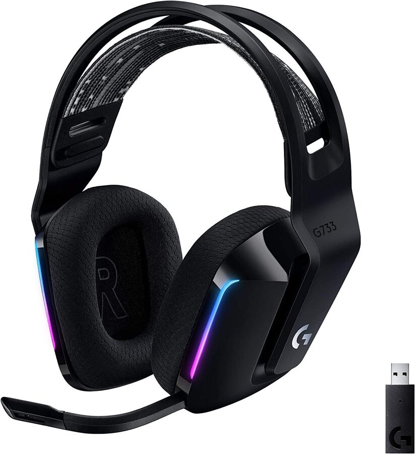 Logitech G G733 Lightspeed Wireless RGB Gaming Headset Black White