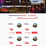 One Way to/from MEL: Launceston $79, Adelaide $89, SYD $95, Brisbane $119, Cairns $135, Perth $239 @ Virgin Australia