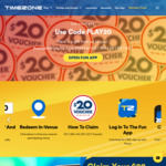 [VIC, WA, SA, NT, ACT] $20 Voucher on $30+ Reloads or $200 Credit for $80 (In-Store Only, App Required) @ Timezone