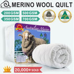 Aus Made 100% Merino down Wool Quilt 700GSM from Single $68 ($66.30 eBay Plus) Delivered @ Linen-Dreams eBay
