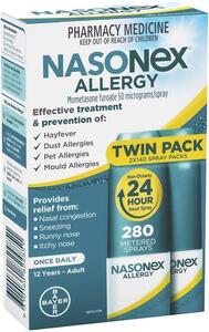 Nasonex Allergy Nasal Spray Twin Pack 2 x 140 Sprays $33.99 ($26.99 after Cashback Redemption) + Delivery @ Chemist Warehouse