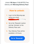 100 Days of Unlimited Free Delivery @ Menulog (Activation Required)