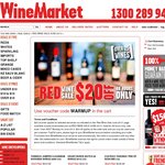 $20 OFF Selected Red Wines @ Wine Market until 10AM Monday Using Code WARMUP