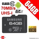 Samsung 64GB Pro MicroSDXC Class 10 70MB/s $64 + $1 Shipping (Also on Many Other Products) @ SS