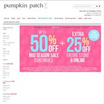 Pumpkin Patch Sale Extra 25% off Storewide & Free Shipping Code