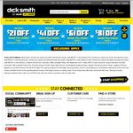 Dick Smith $21 off $99+ Spend, $41 off $149+, $61 off $499+, $81 off $999+ Today Only