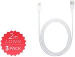 Kogan - 3 Pack of 2m Lightning Cables MFi: $9 with Free Shipping