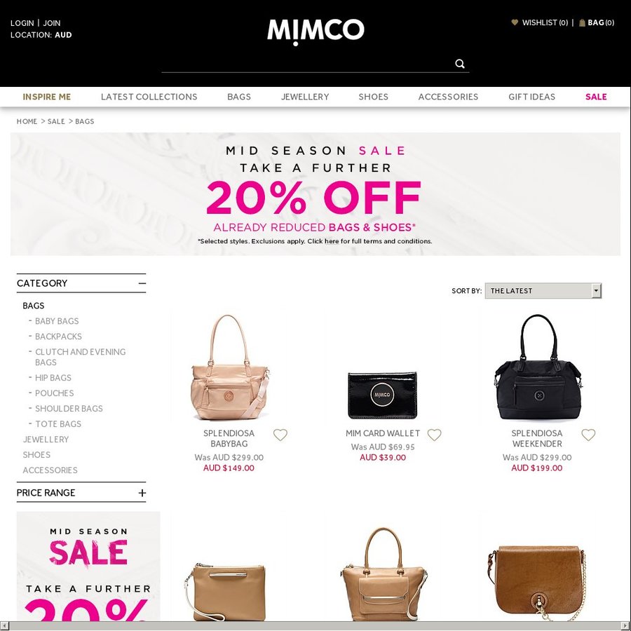 Mimco Mid Season Sale - Extra 20% off 