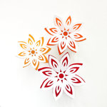 Win Handmade Papercut Flowers (Pack of 3 - Red, Orange & Yellow) from PaperPaperStore