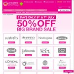 Priceline 50% off Big Brands in: Hair, Skin, Baby, Oral Care, Cosmetics, Health and More