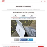 Win a Microsoft Surface Pro Tablet (2017, Core M3 model) from MakeUseOf.com