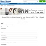 Win 1 of 5 Google Home Devices from Harvey Norman