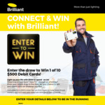 Win 1 of 10 $500 Pre-Paid EFTPOS Cards from Brilliant Lighting