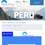 Win a Trip for 2 to Peru (Includes a 9 Day Journey through Peru's Highlights) from Chimu Adventures