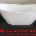 $599 Freestanding Bathtub 1700*800 LB1011W @ Global Builders Warehouse (VIC)