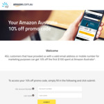 AGL Customers - Receive 10% off Your First $100 Spend at Amazon Australia