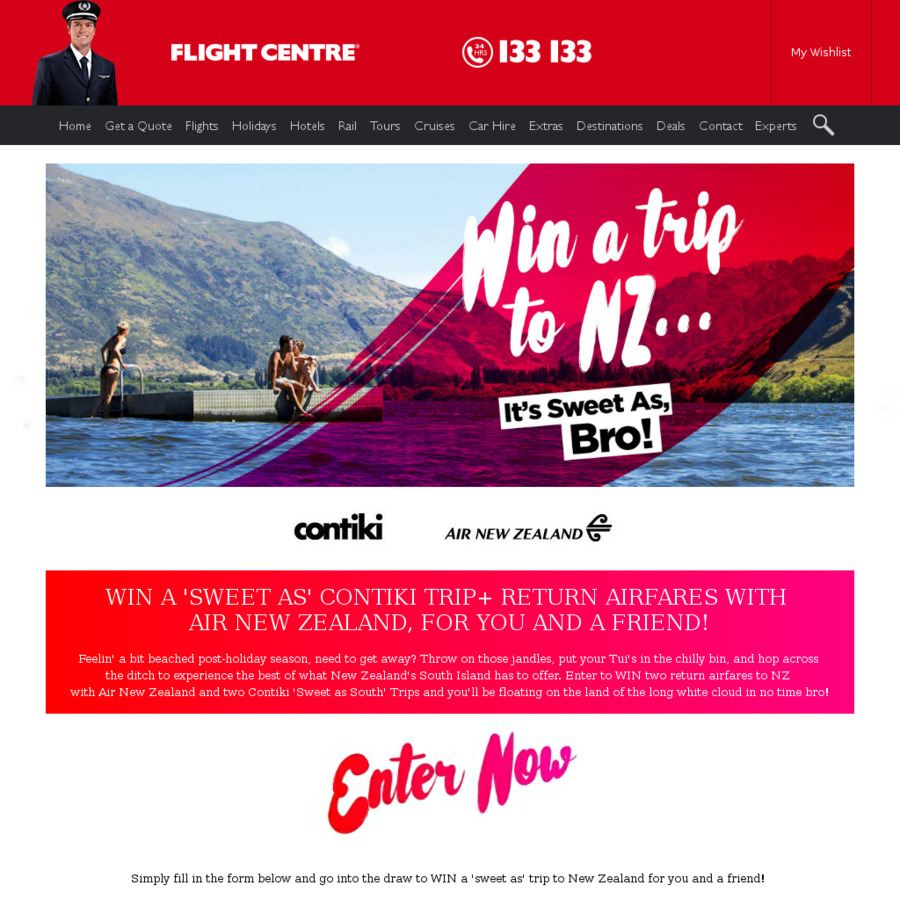 flight centre trips to new zealand