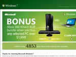Buy a Windows PC for $1999 or over and Get an Xbox 360 Kinect 4GB