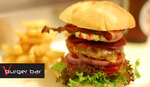 2 Gourmet Burgers, Chips, Calamari or Onion Rings & 2 Soft Drinks - $19 at V Burger Perth