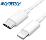 Choetech USB-C to Lightning Cable 0.5m US $1.97 (~AU $2.73) / 1m US $2.15 (~AU $2.98) Delivered @ Choetech AliExpress