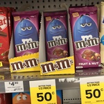 Mars M&M’s Fruit and Nut Chocolate 155g $0.50 (Was $4.80) @ BIG W (in Store, Selected Stores Only)