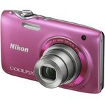 Dick Smith Nikon Coolpix S3100 Pink $168 PLUS Small Camera Bag 4GB SDHC Memory Card 