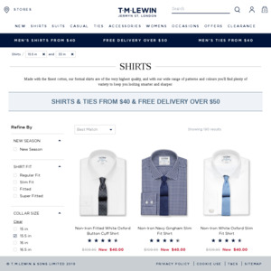 Tm lewin business hot sale casual shirts