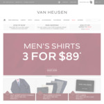 Men's Shirts 3 for $89, Suits $249, Pants $45 & More @ Van Heusen