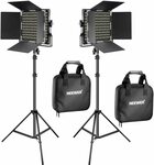 Neewer Bi-Color Video Lights with Barn Doors and Stands $234 (Was $356) Delivered @ Peak Catch Amazon AU
